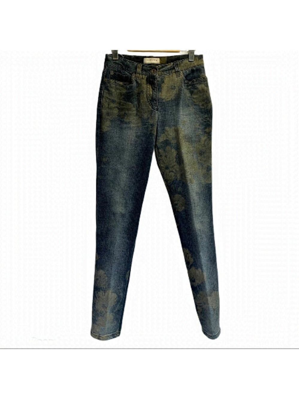 Hirsch flower print high waisted denim jeans Sz 36